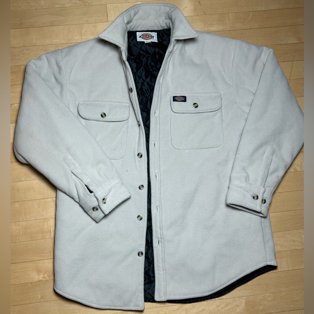 Dickies Off-White Fleece Shirt Jacket